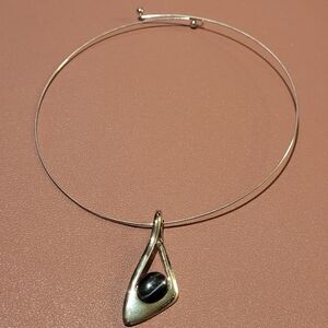 Lia sophia silver and black choker necklace